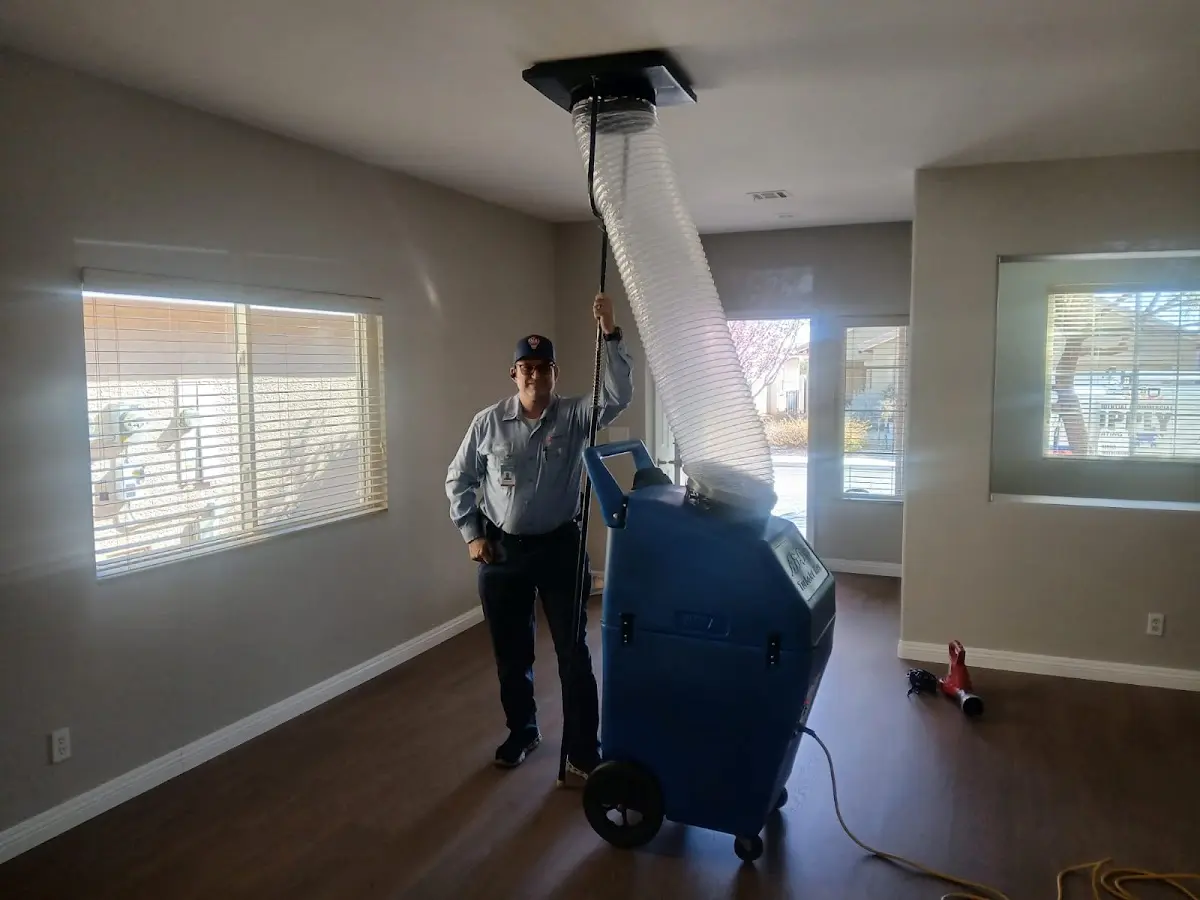 Professional Dryer Vent Cleaning work inside a Center Line home